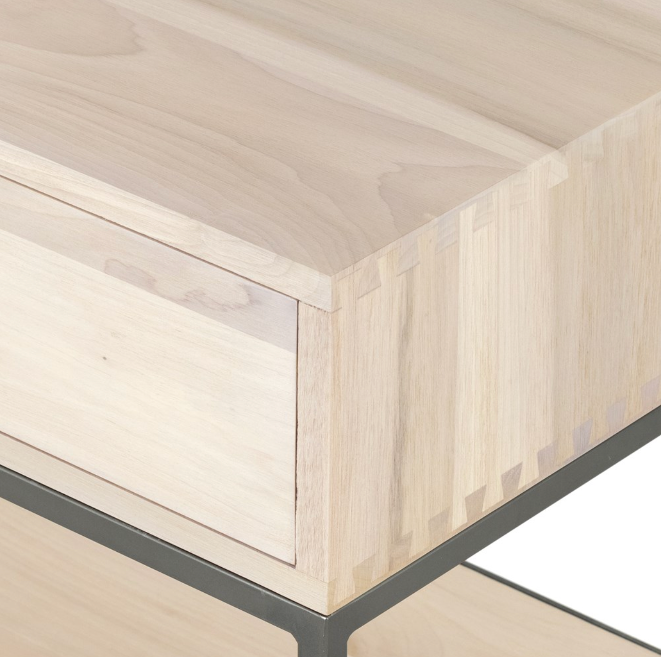 Marcel 24" Nightstand - Dove Poplar + Iron