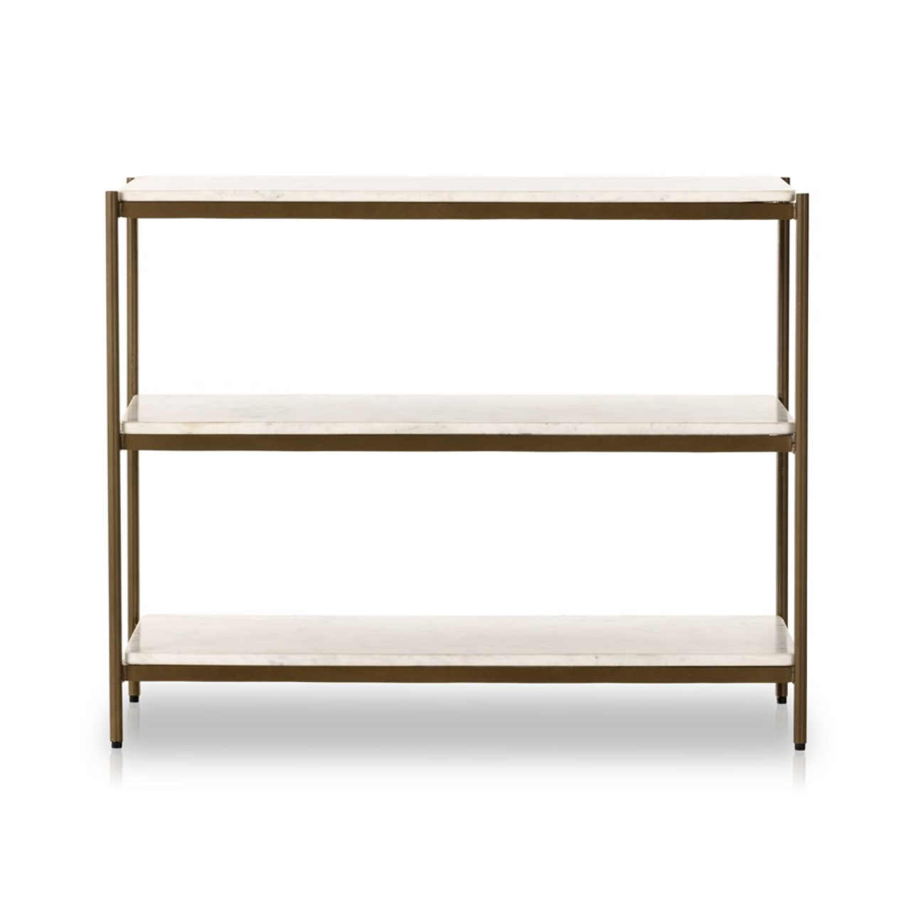 Felipe 33" Marble Nightstand - Antique Brass + Cloud