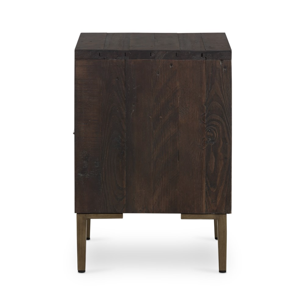 Willow 19" Reclaimed Pine Nightstand - Dark Carbon + Iron