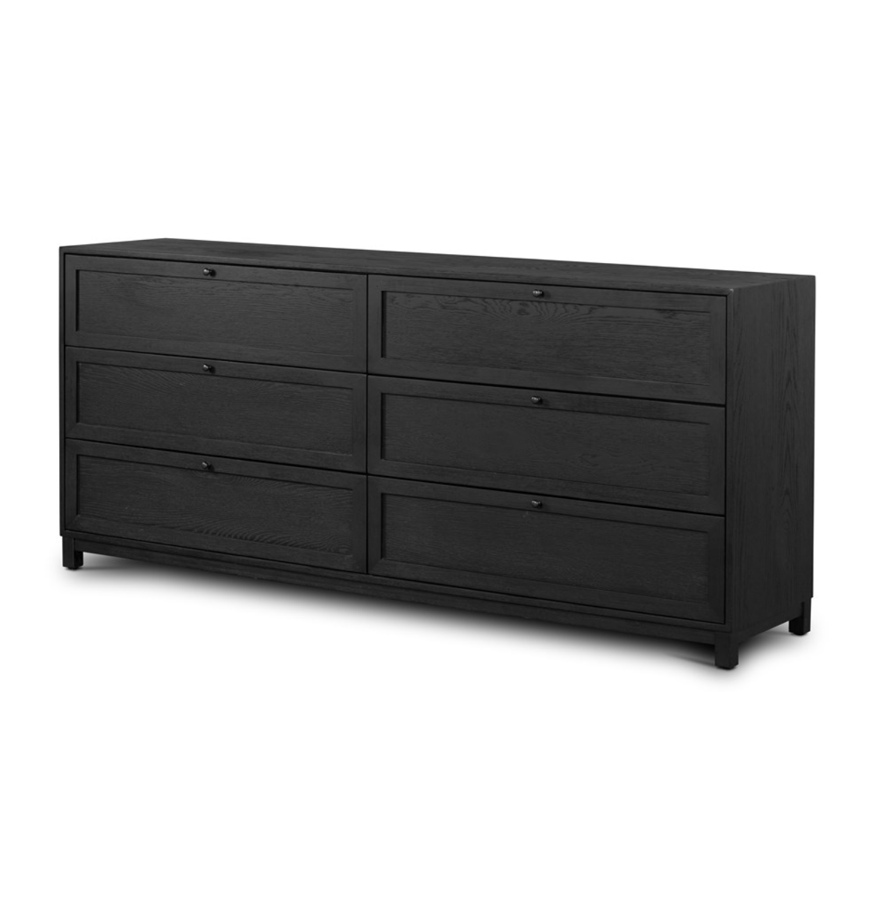 Arlo 75" 6 Drawer Dresser - Drifted Matte Black