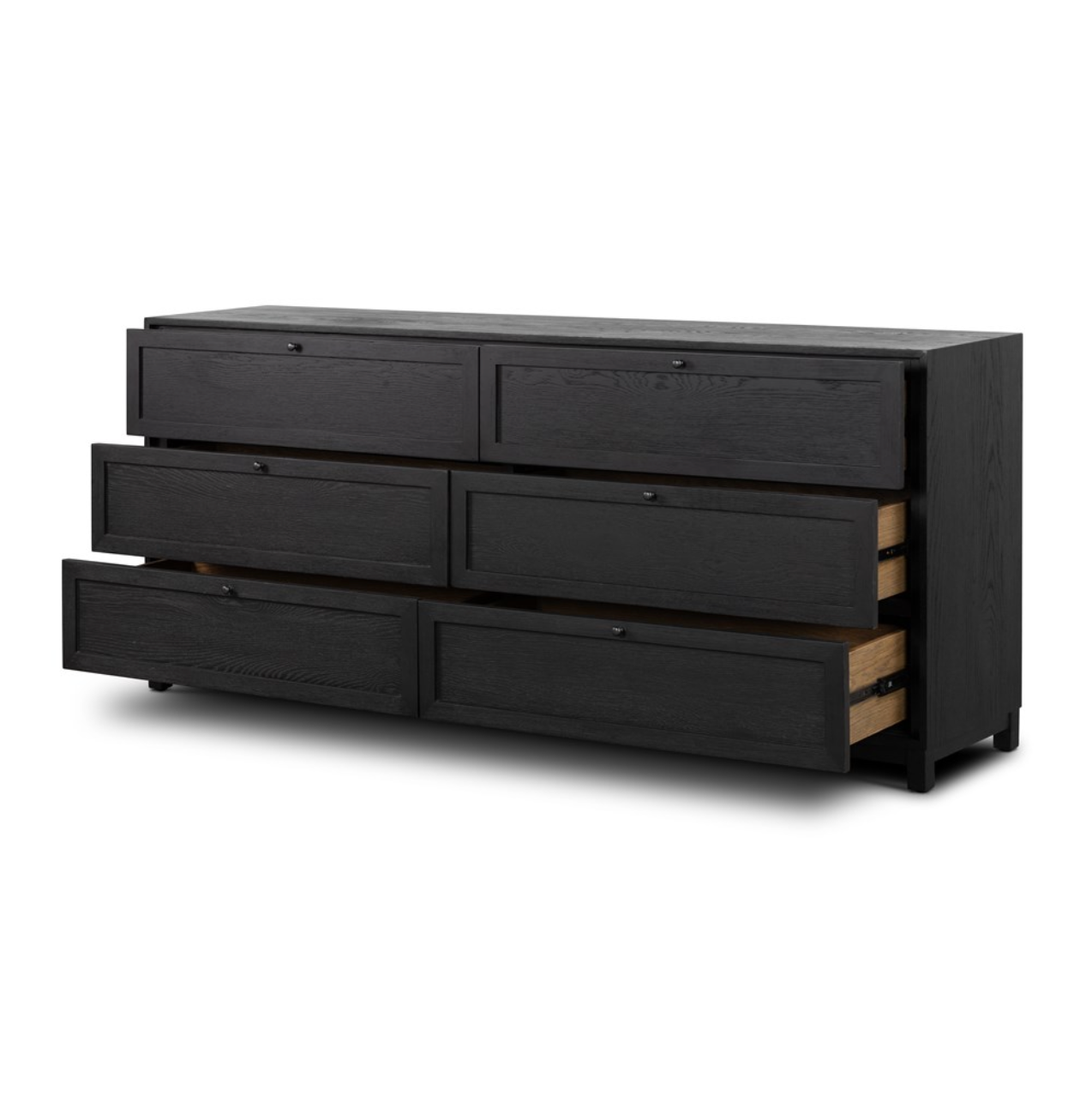 Arlo 75" 6 Drawer Dresser - Drifted Matte Black