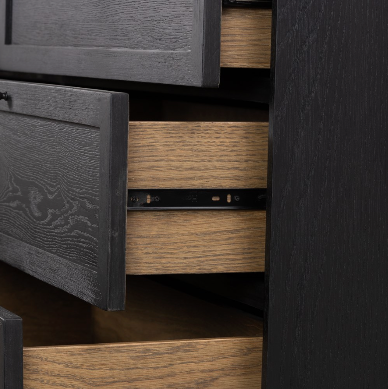 Arlo 75" 6 Drawer Dresser - Drifted Matte Black