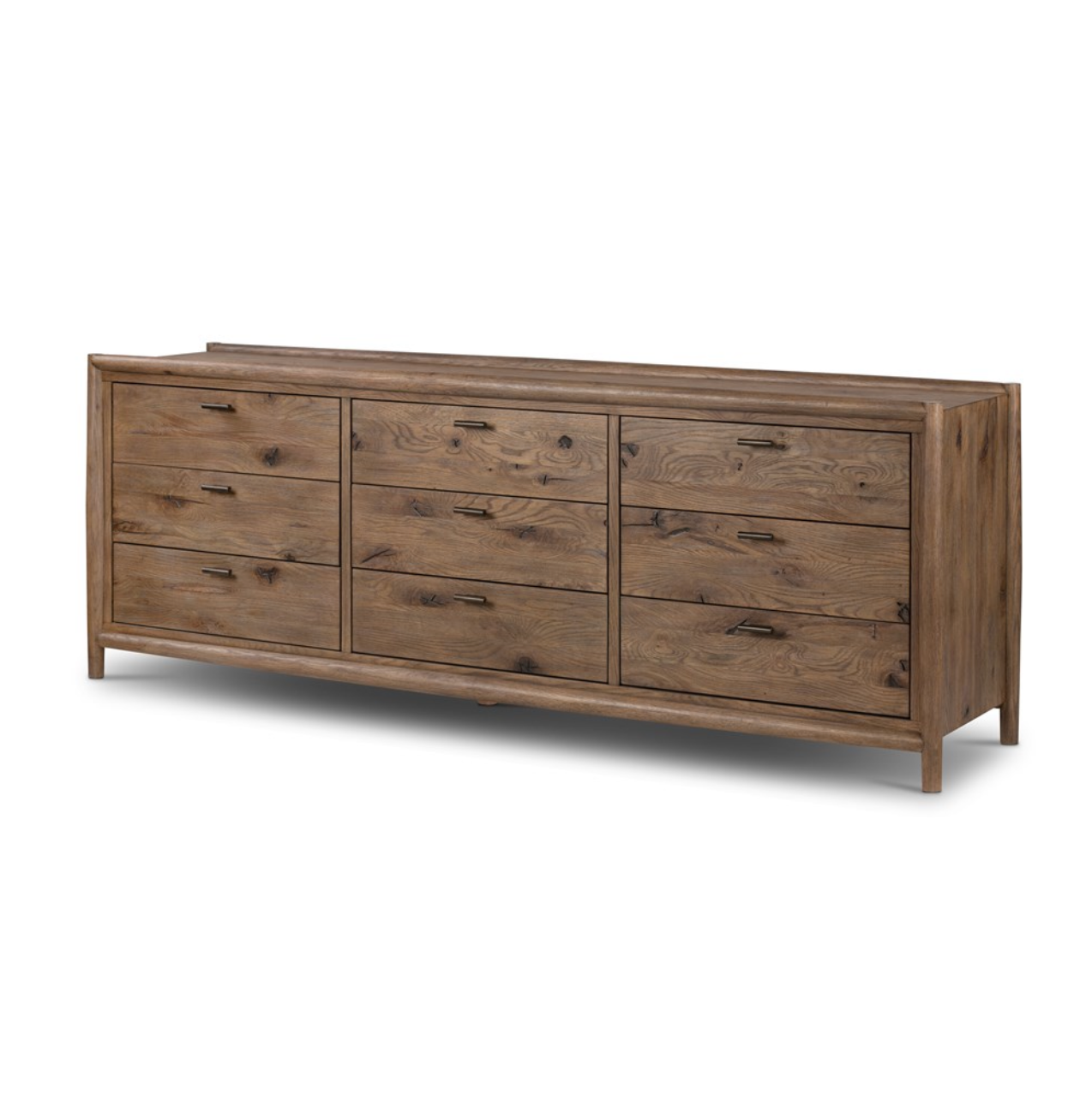 Hutchinson 85" 9 Drawer Dresser - Weathered Oak