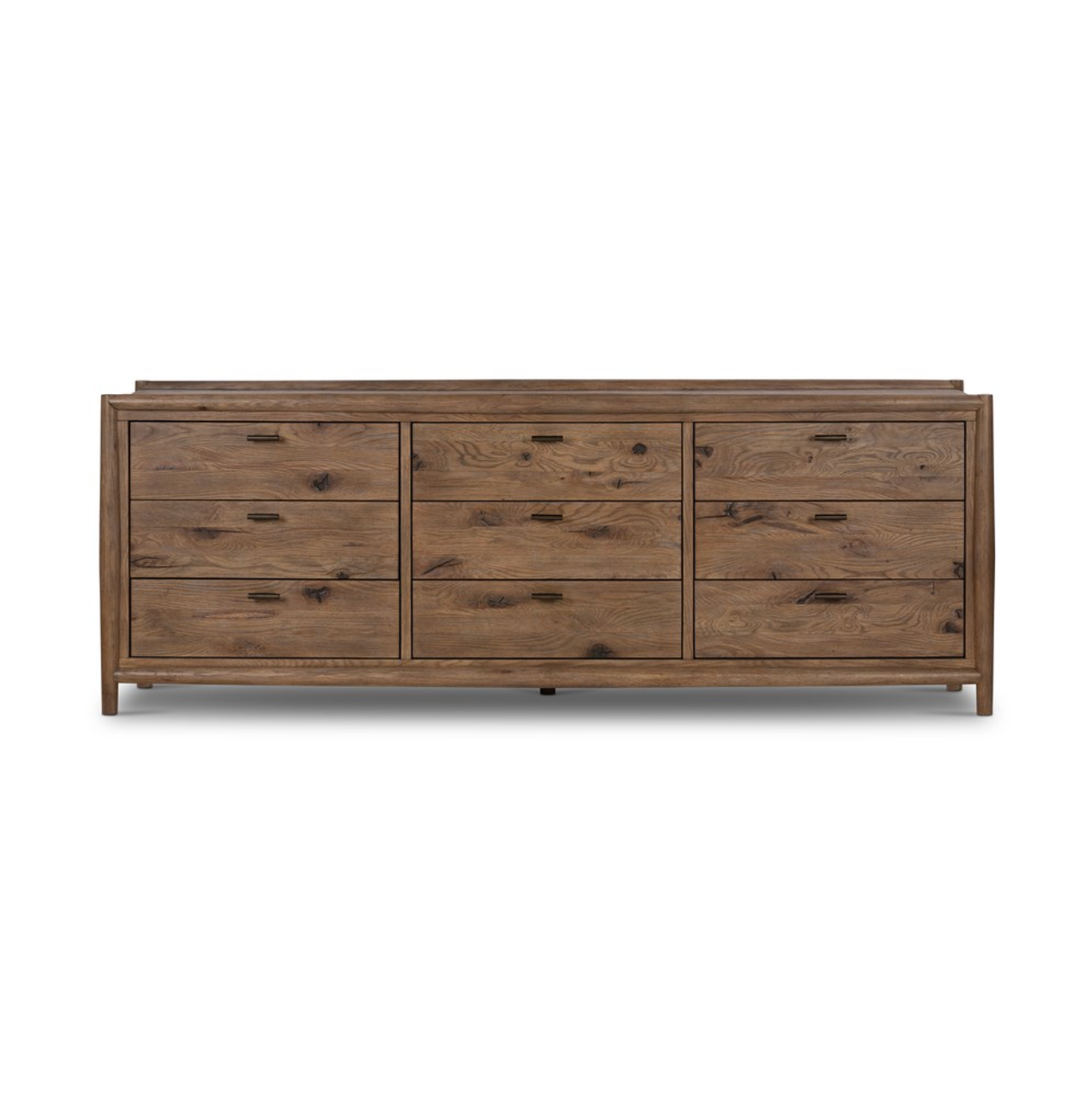 Hutchinson 85" 9 Drawer Dresser - Weathered Oak