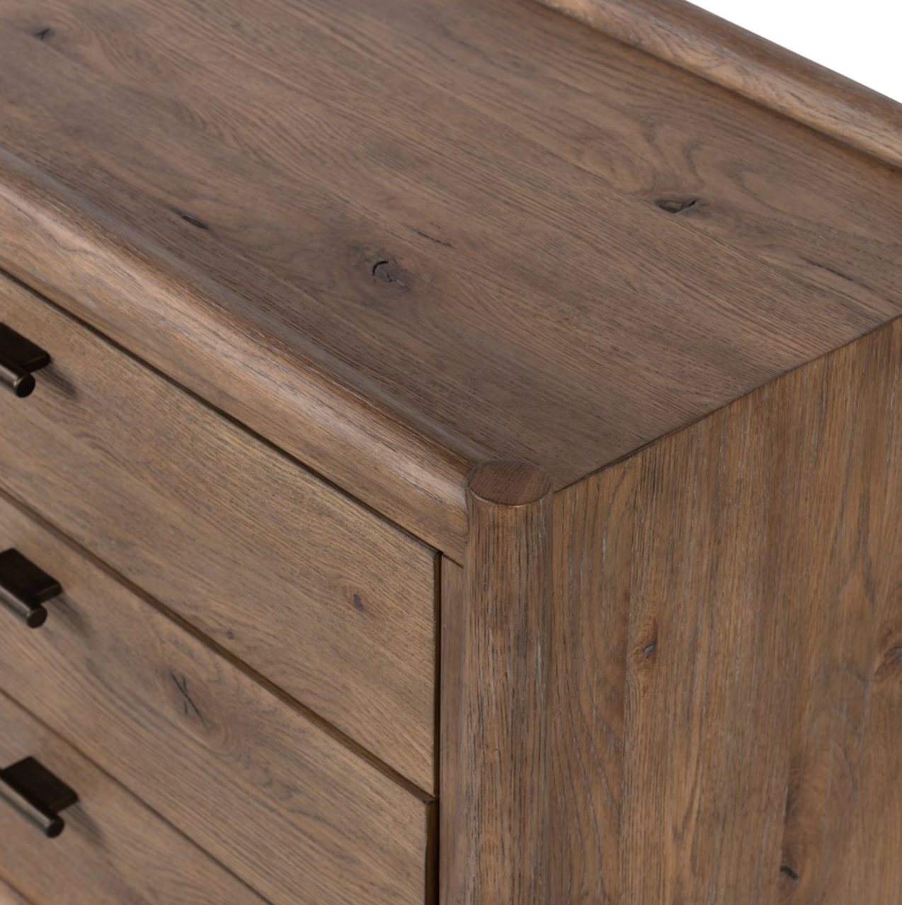 Hutchinson 32" 3 Drawer Nightstand - Weathered Oak