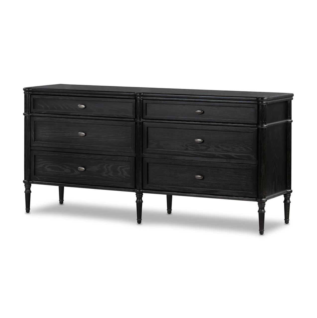 Eloise 70" 6 Drawer Dresser - Distressed Black