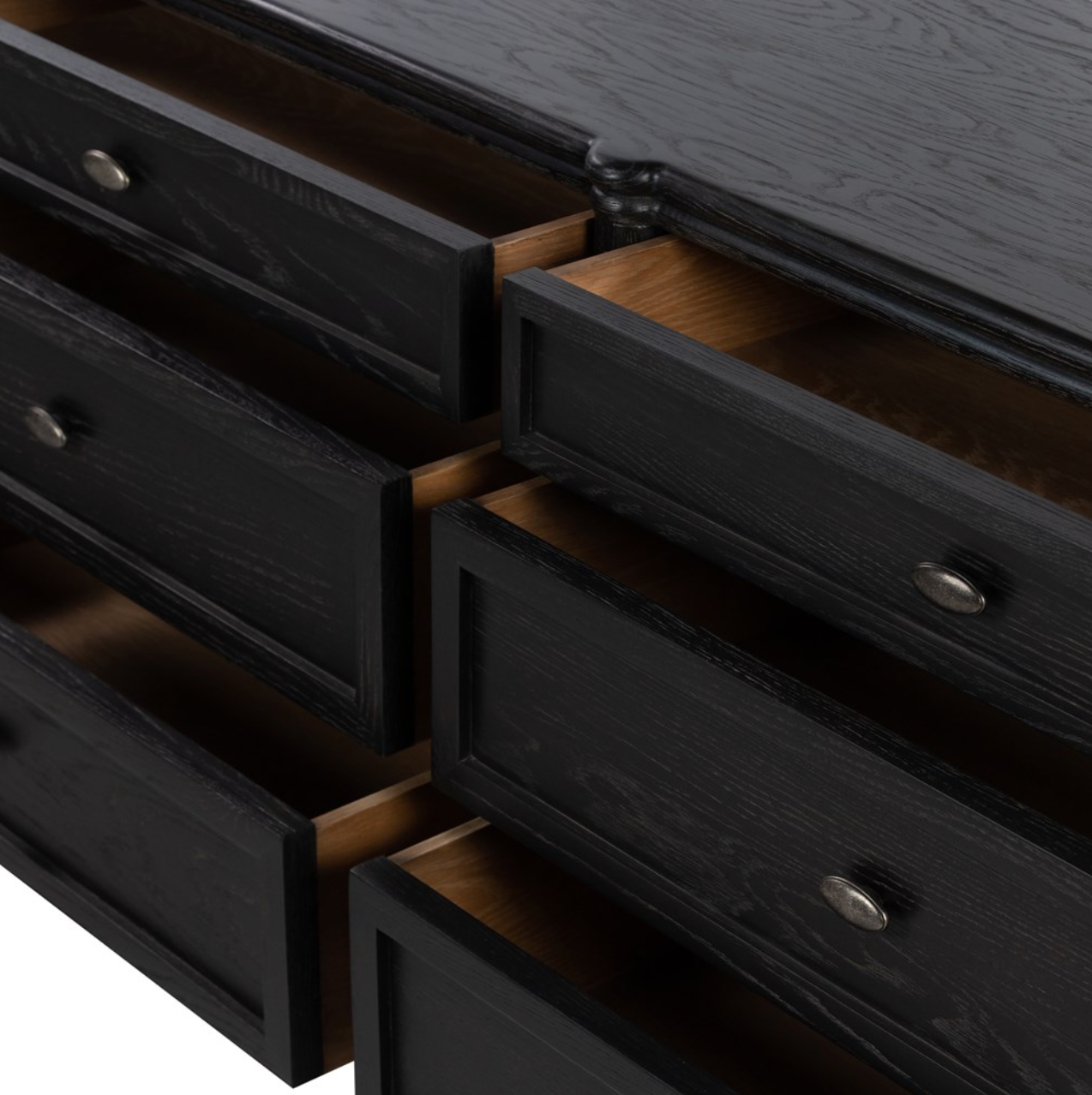 Eloise 70" 6 Drawer Dresser - Distressed Black