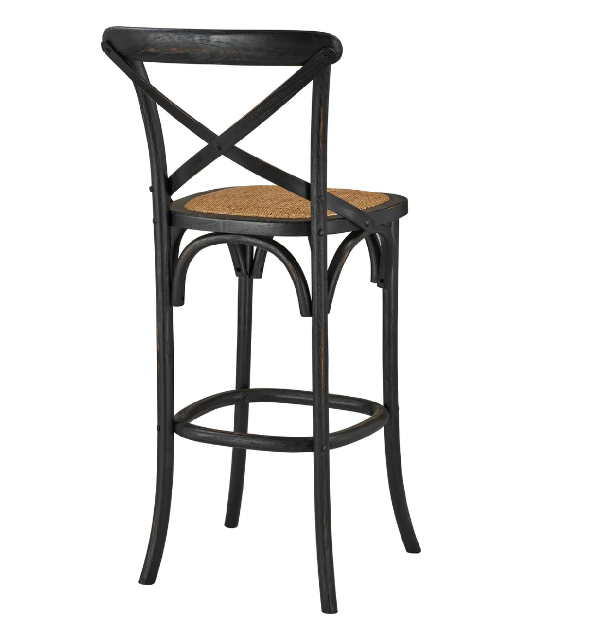 Barnett 30" X-Back Barstool - Distressed Black