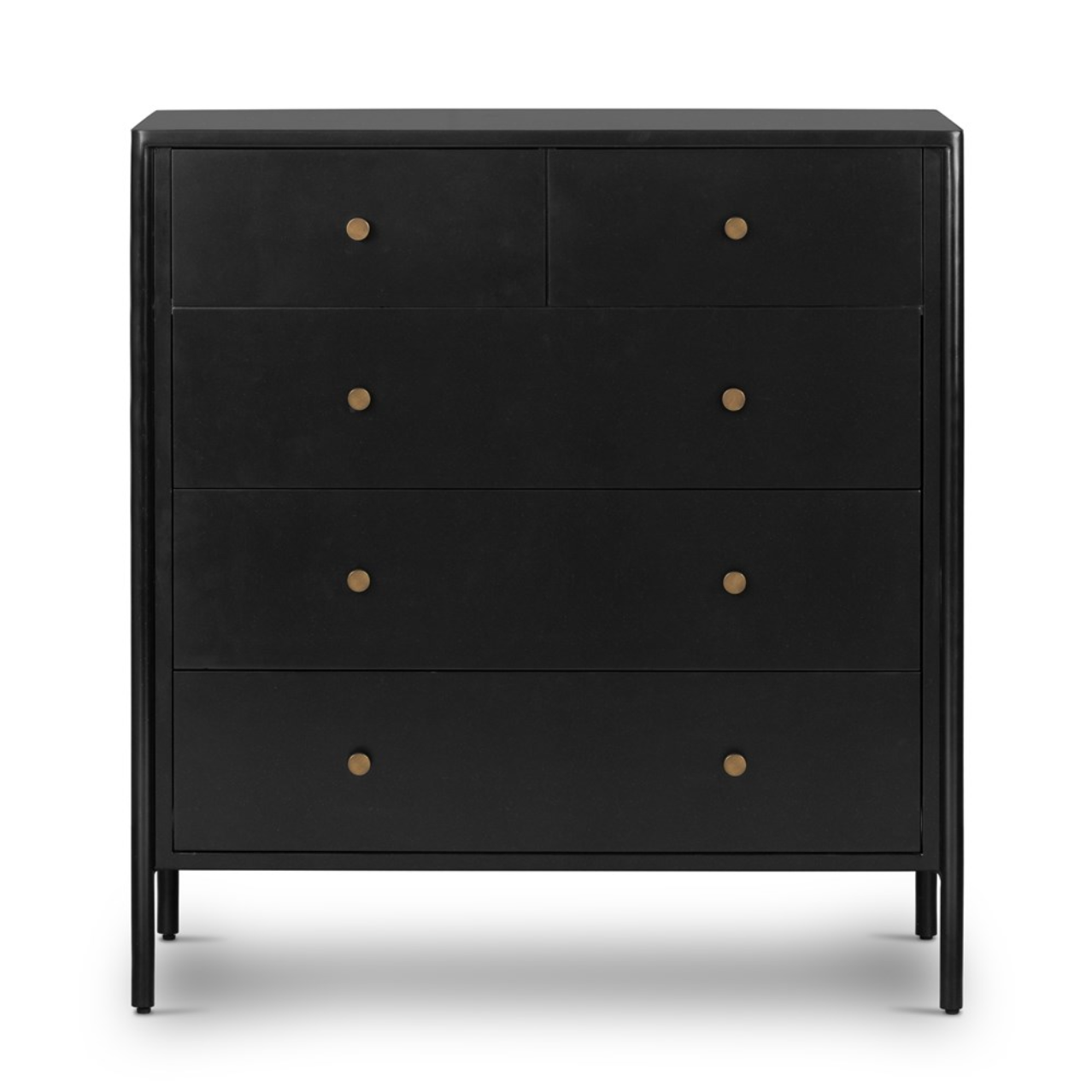 Ellington 36" 5 Drawer Dresser - Black Iron + Bronze