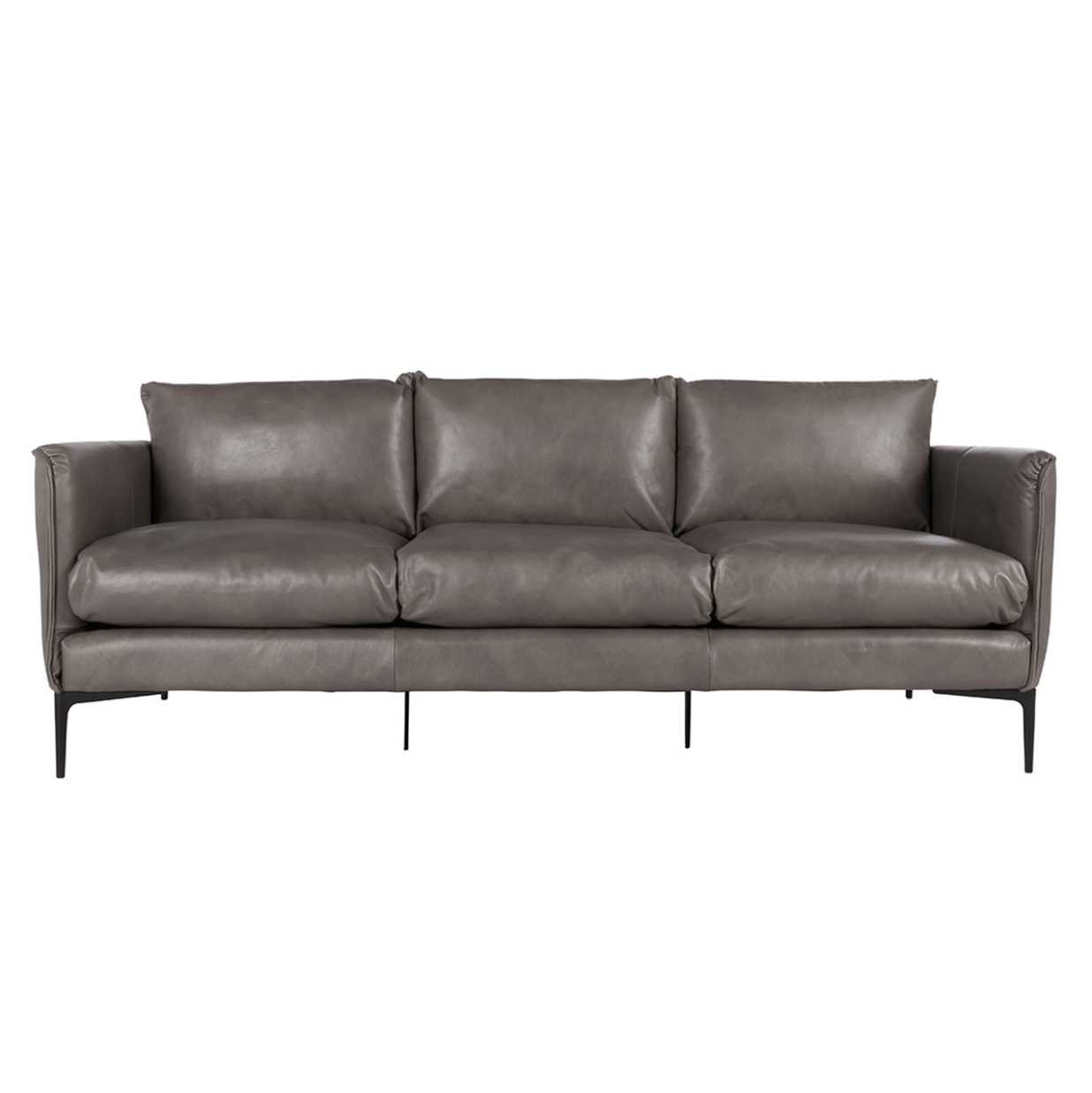 Amelia 84" Top Grain Leather Sofa - Wolf