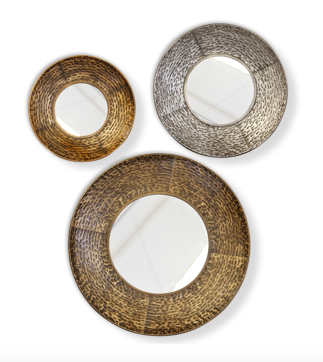 Sabrina Multicolored Metal Mirrors - Set of 3