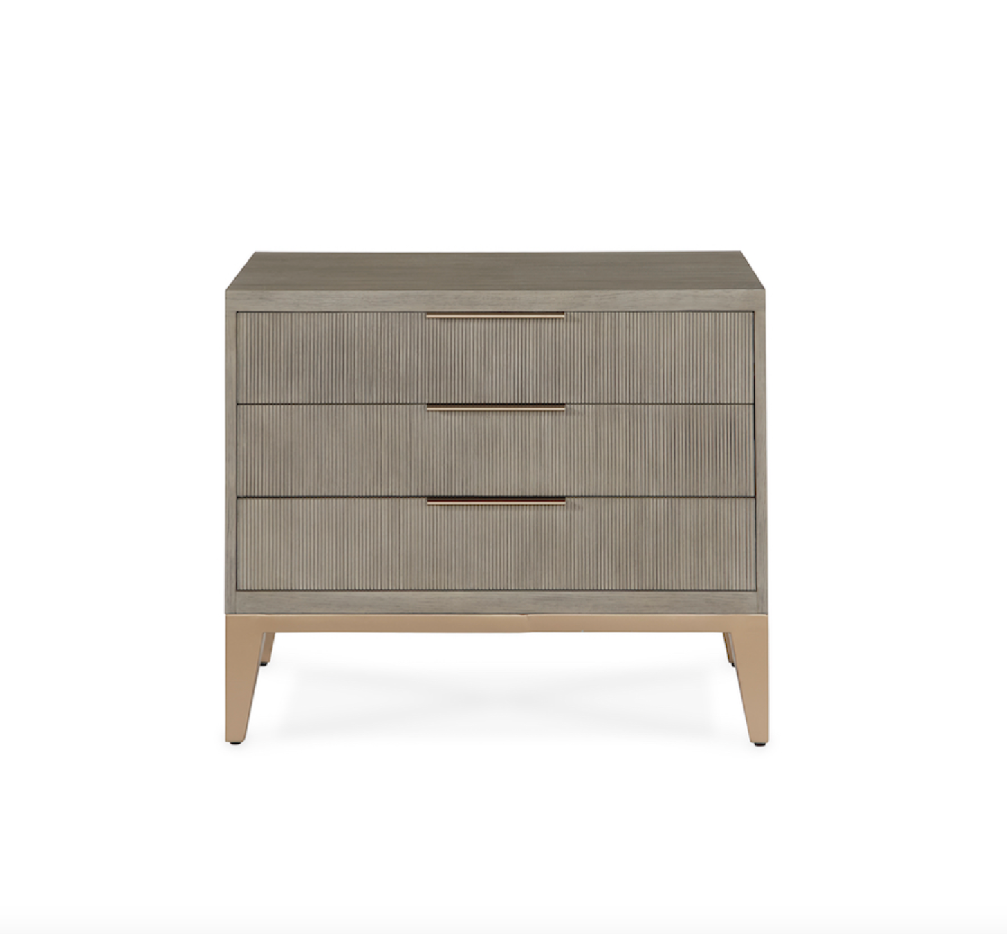 Elias 34" Three Drawer Nightstand - Brushed Smoke