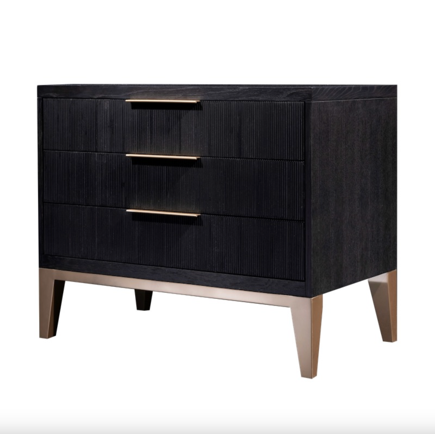 Elias 34" Three Drawer Nighstand - Onyx