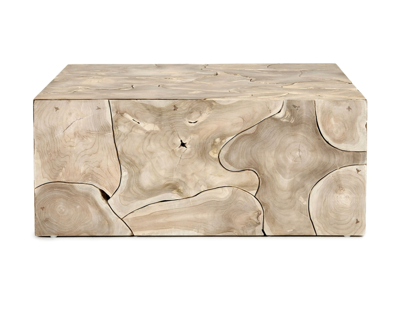 Taos 40" Square Teak Coffee Table - Bleached Teak