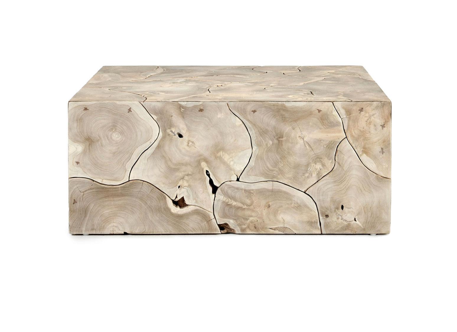 Taos 40" Square Teak Coffee Table - Bleached Teak