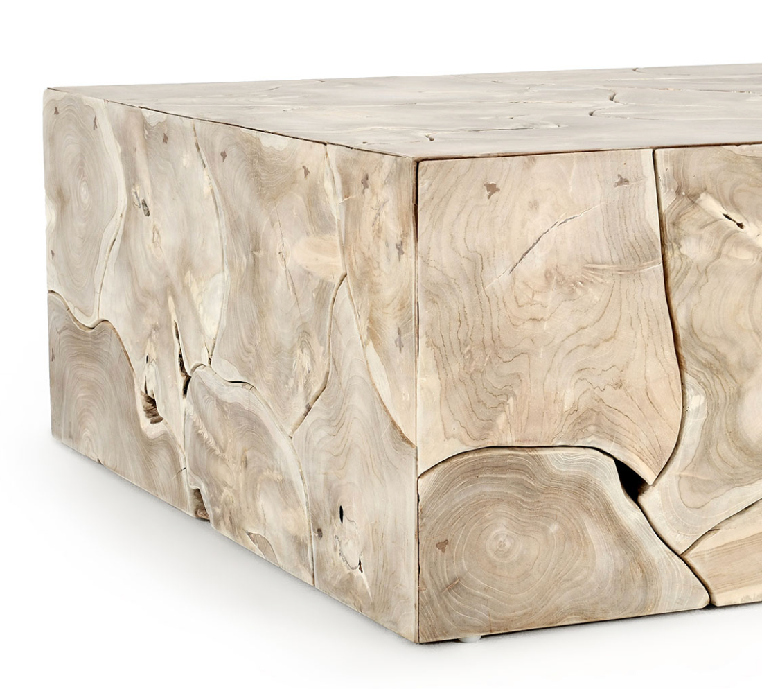 Taos 40" Square Teak Coffee Table - Bleached Teak