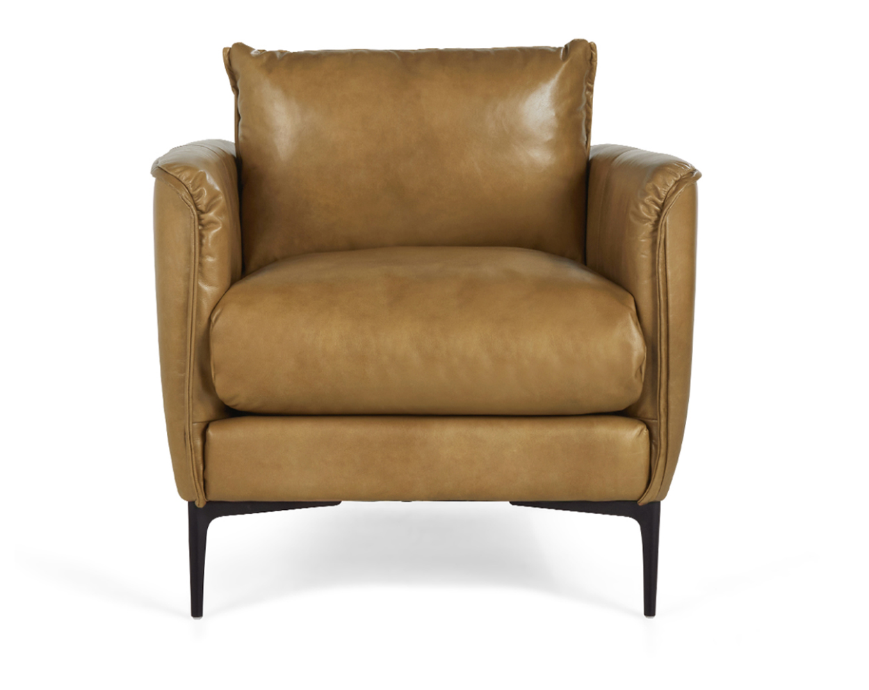 Amelia Top Grain Leather Club Chair - Tobacco