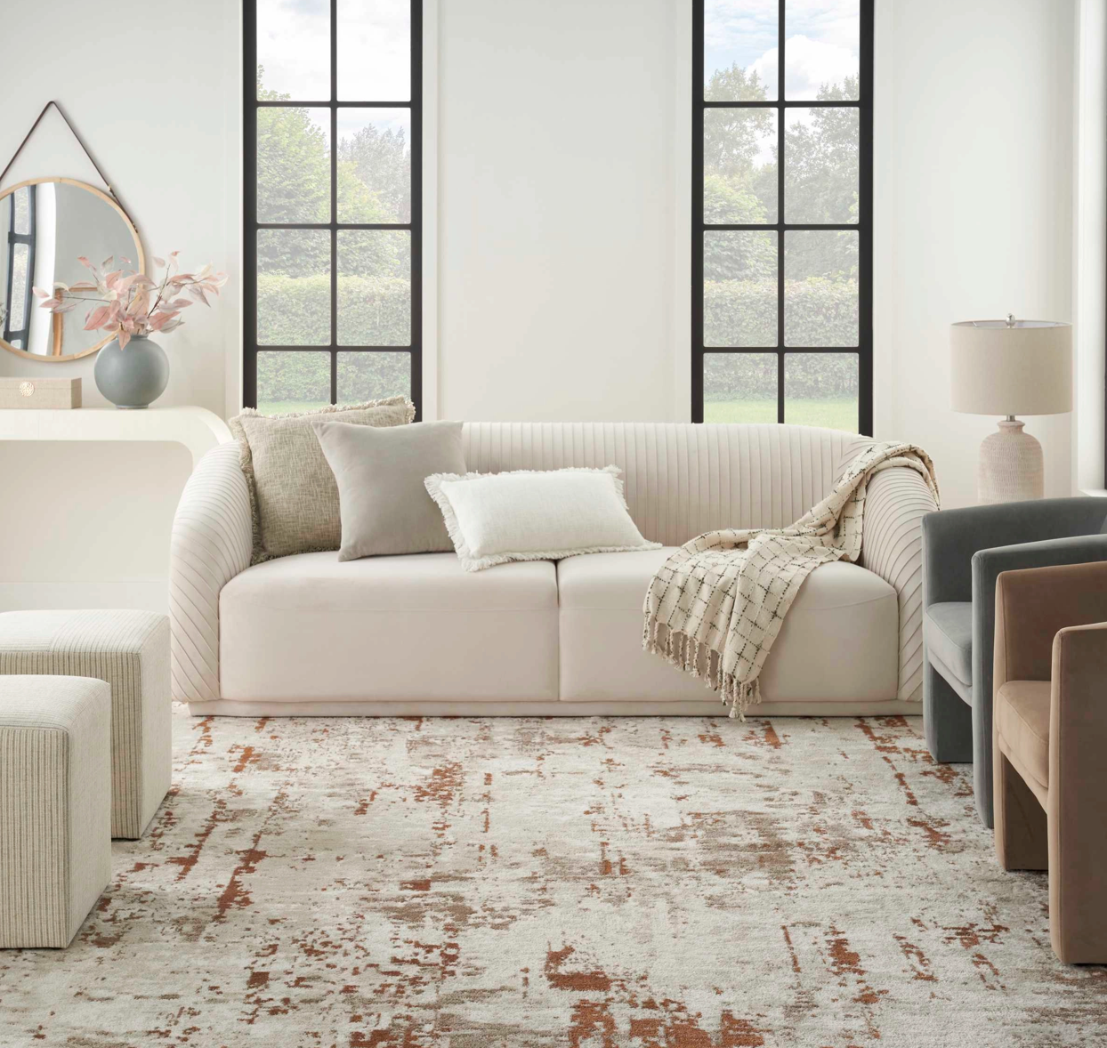 Quartz Area Rug - Rust