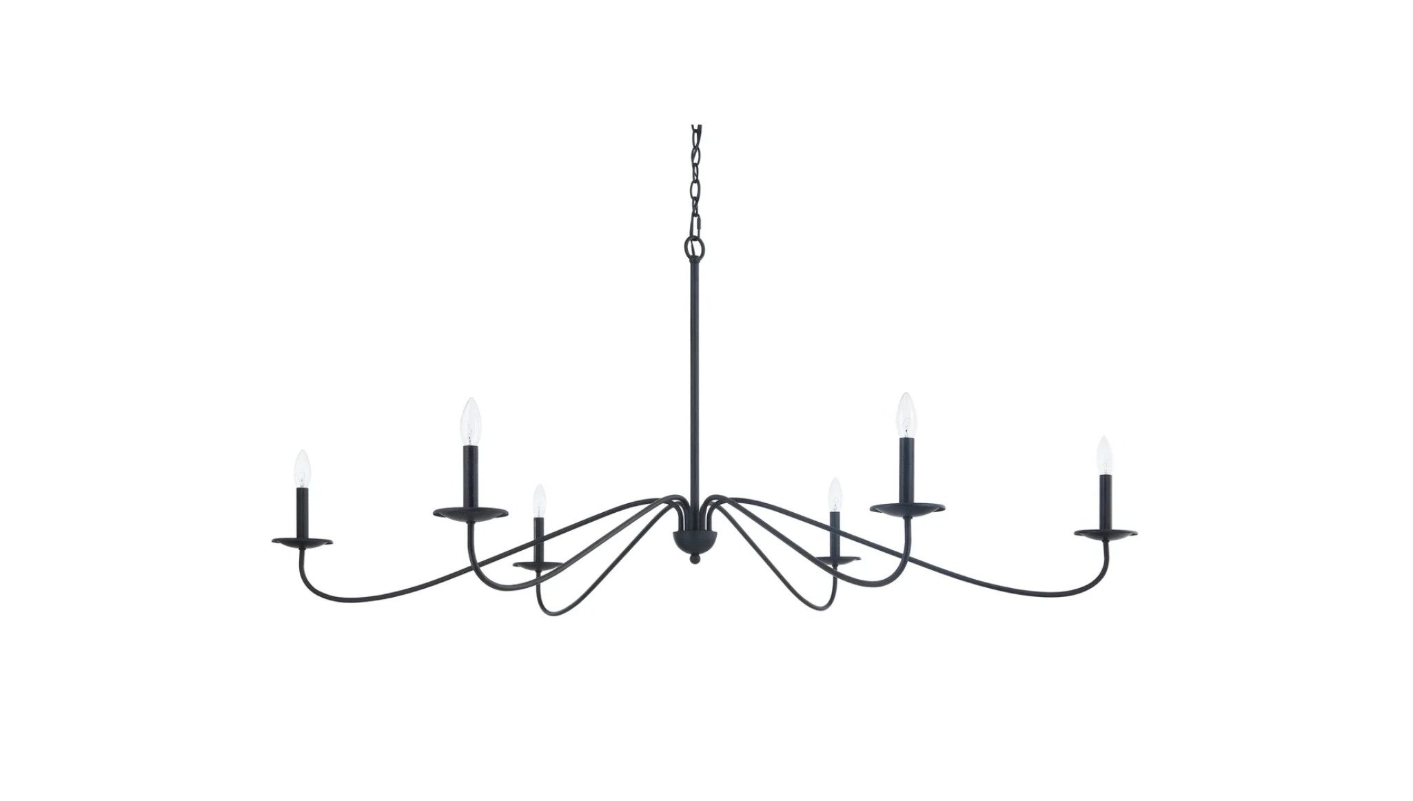 Helena 61" 6 Light Chandelier - Black