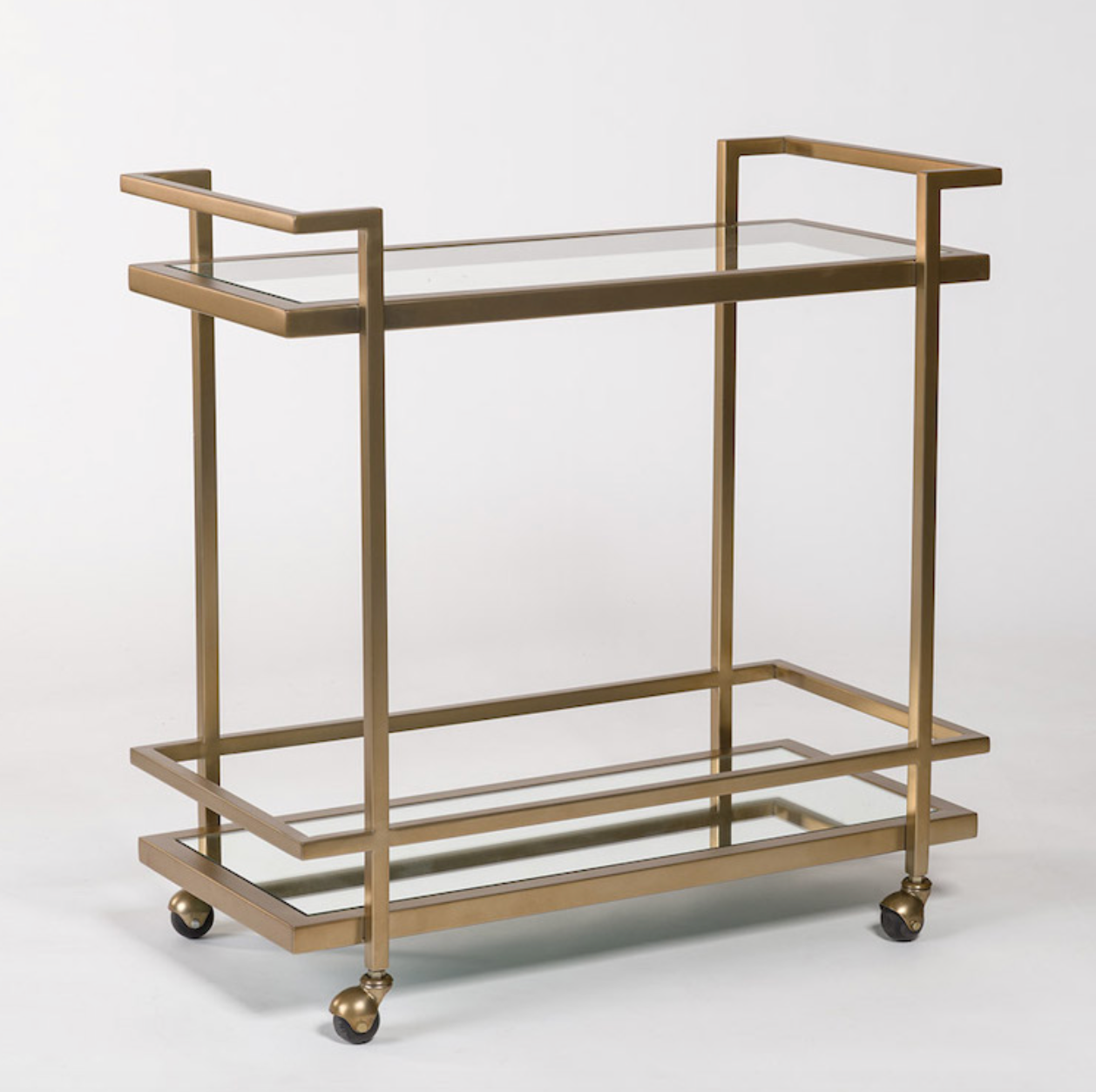 Anaheim 34" Bar Cart - Antique Brass