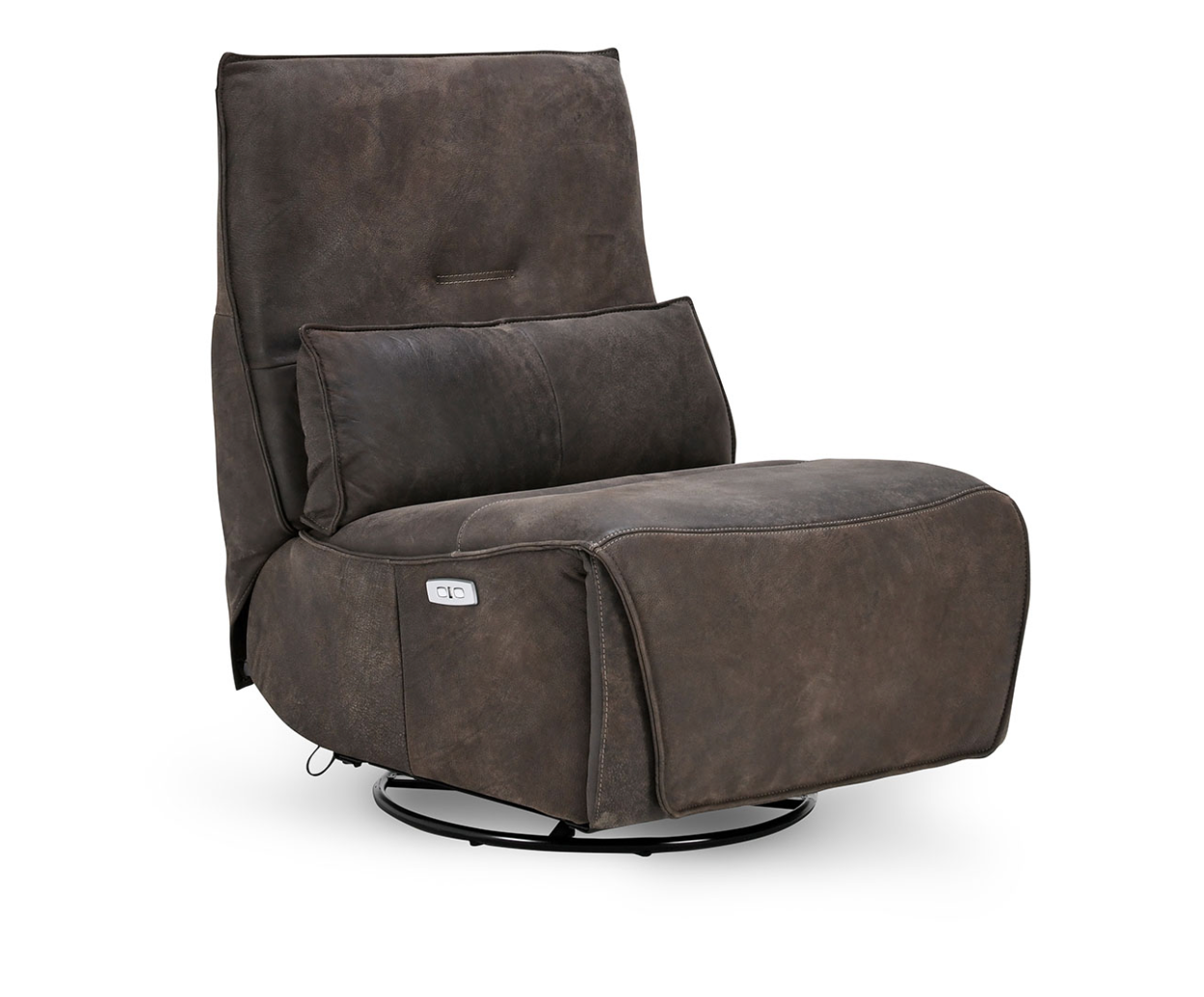 Presley 29" Top Grain Leather Power Recliner Swivel - Rustic Brown