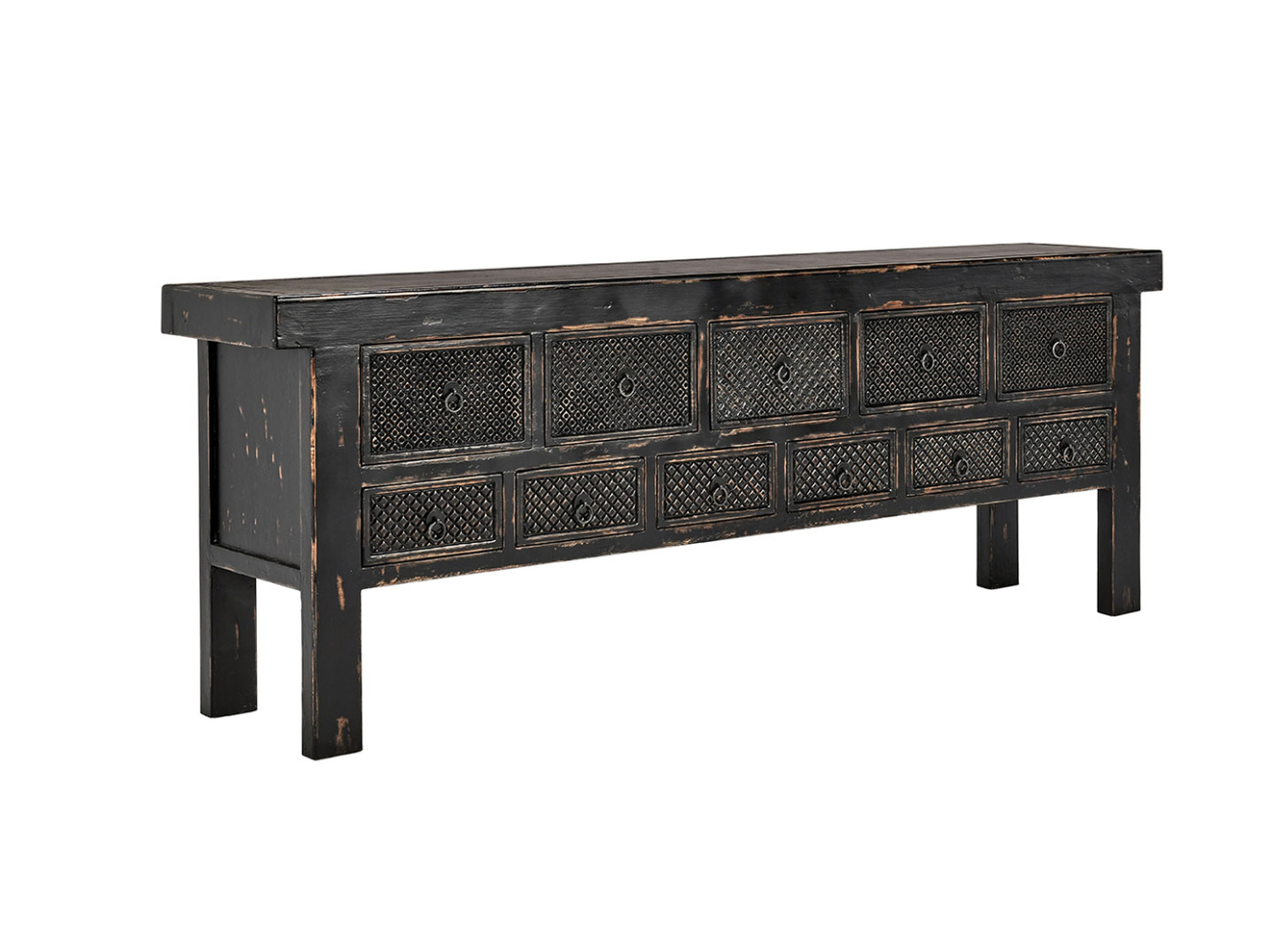 Libbey 93" Reclaimed Pine Sideboard - Distressed Black