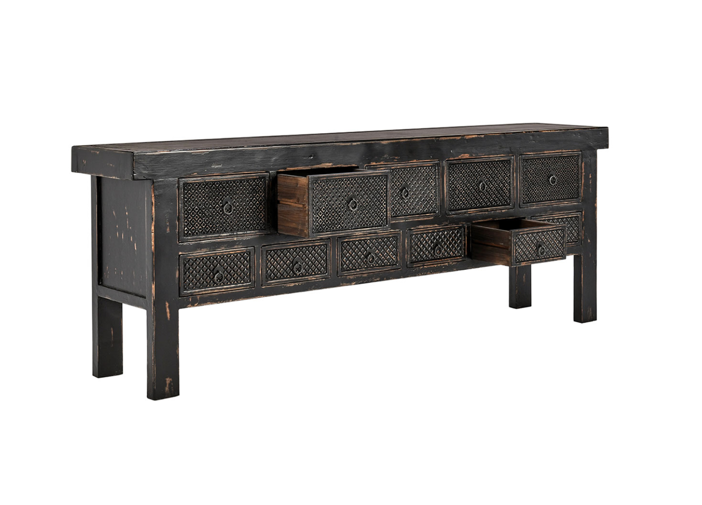 Libbey 93" Reclaimed Pine Sideboard - Distressed Black