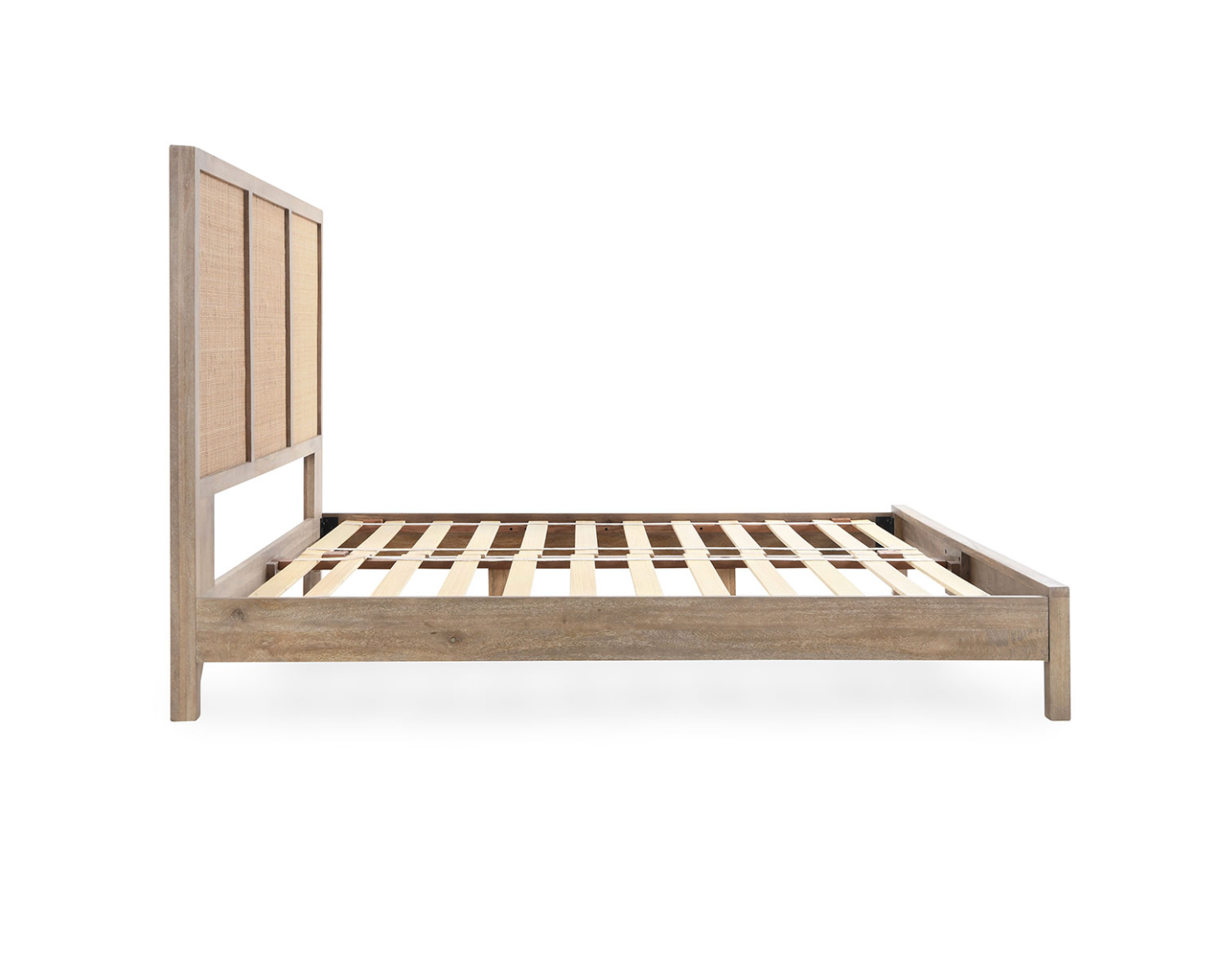 Plateau 77" Wood & Rattan California King Bed - Light Natural
