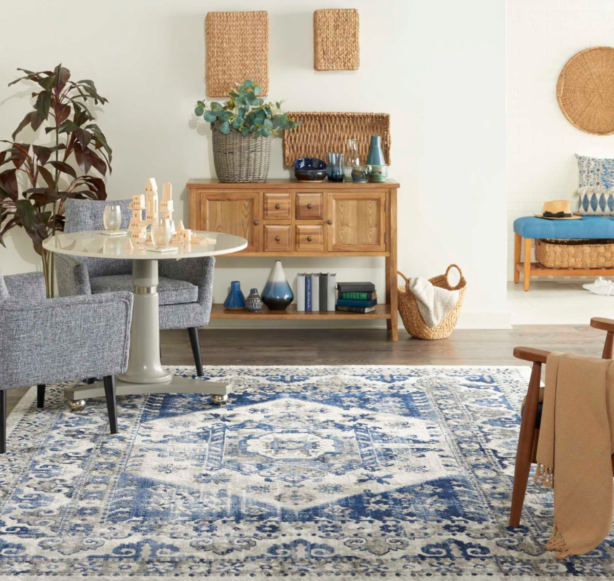 Manchester Area Rug - Ivory/Blue