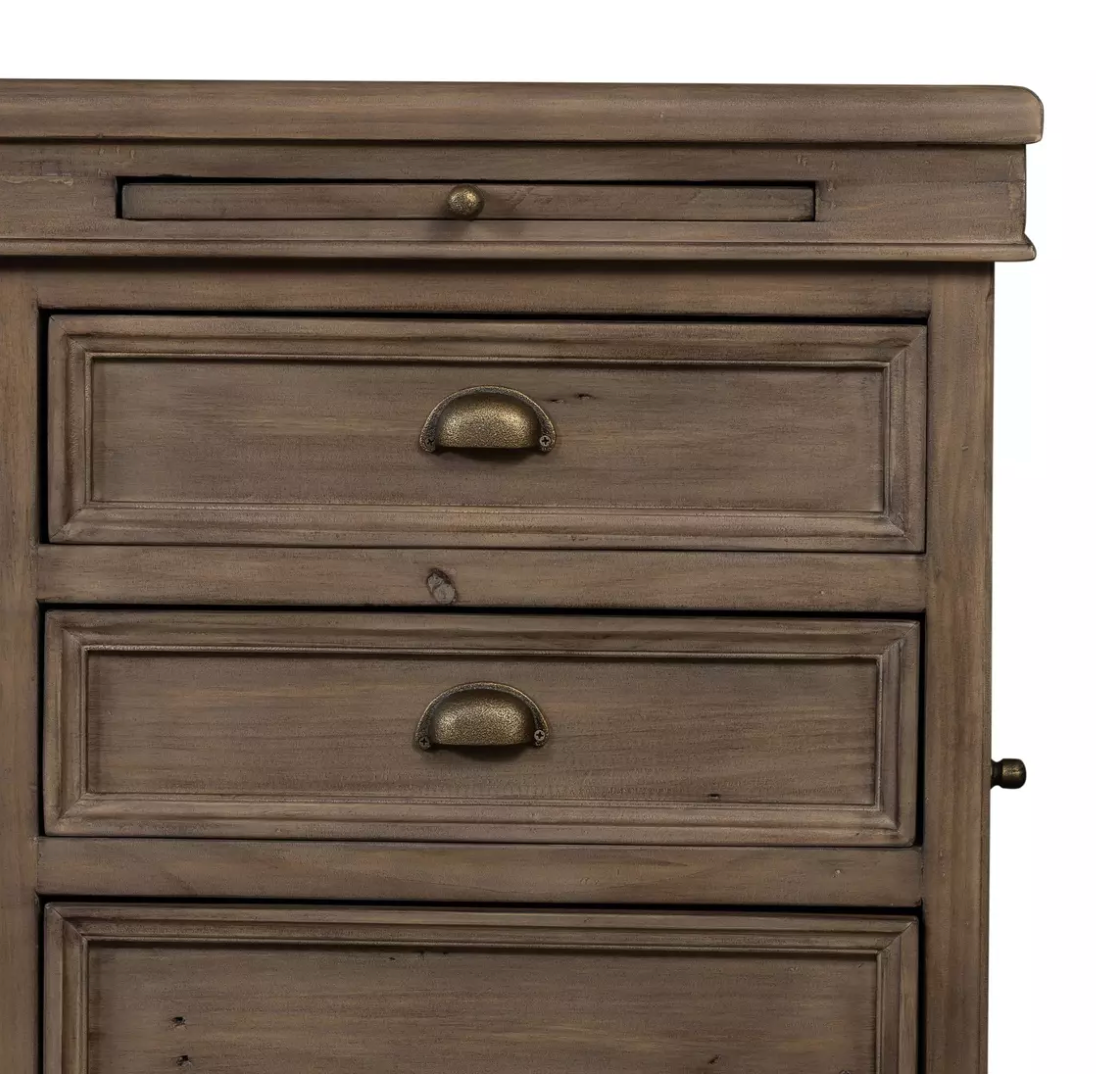 Harvey 69" Reclaimed Ash + Leather Executive Desk