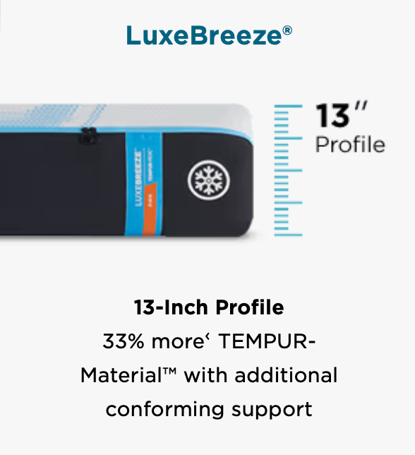 TEMPUR-PEDIC TEMPUR - LuxeBreeze 2.0 Medium Hybrid Mattress