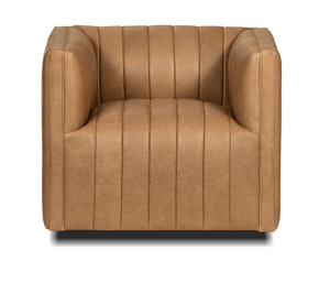 Lander 33" Leather Swivel Chair - Lumber