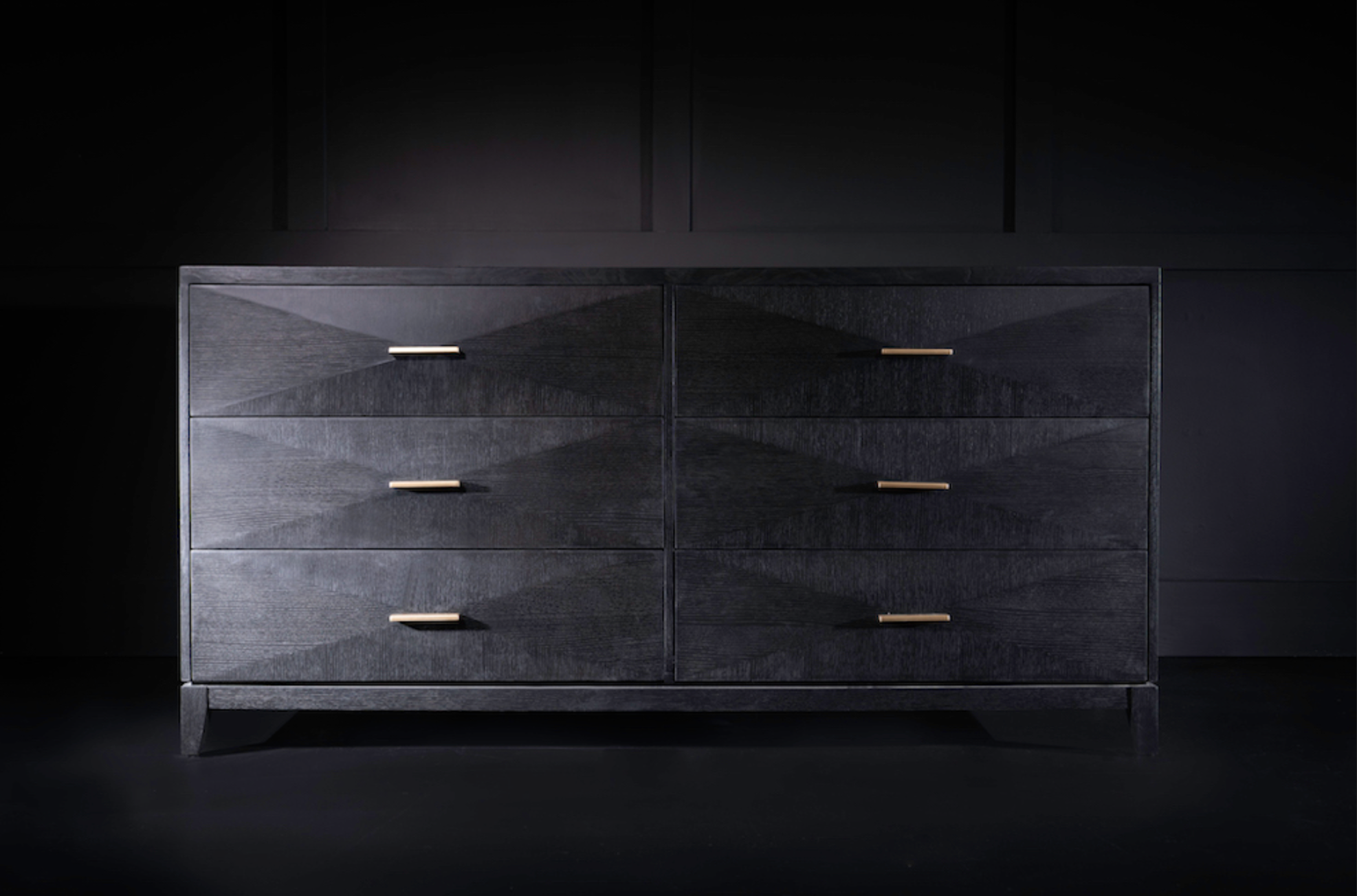 Astrid 64" Six Drawer Dresser - Onyx Oak