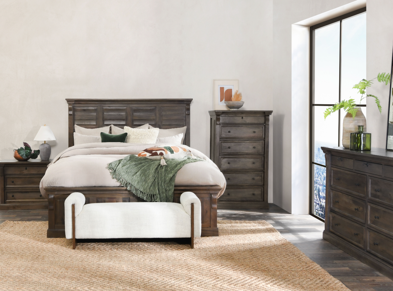 Adele 80" California King Bed - Dark Cocoa
