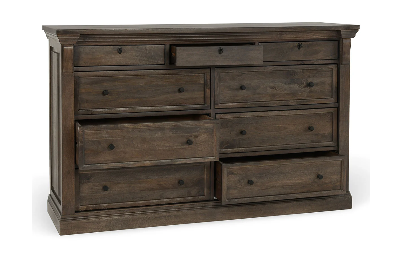 Adele 70" 9 Drawer Dresser - Dark Cocoa