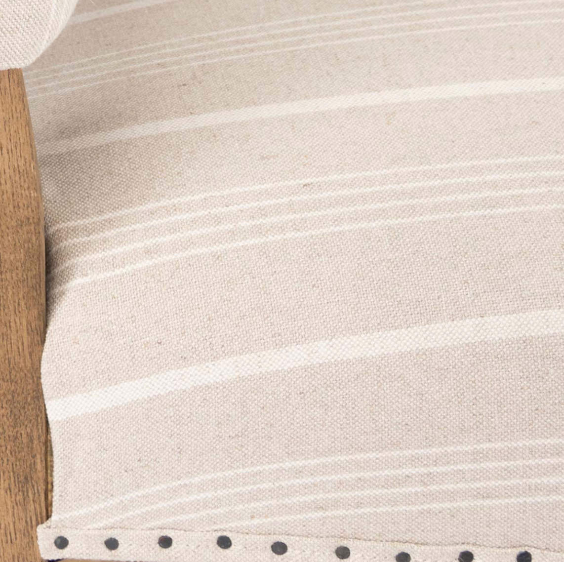 Melrose Upholstered Dining Chair - Striped Linen + Ash