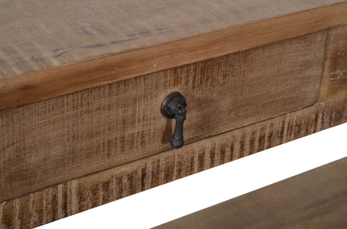 Graham 72" 4 Drawer Narrow Console Table - Rustic Brown