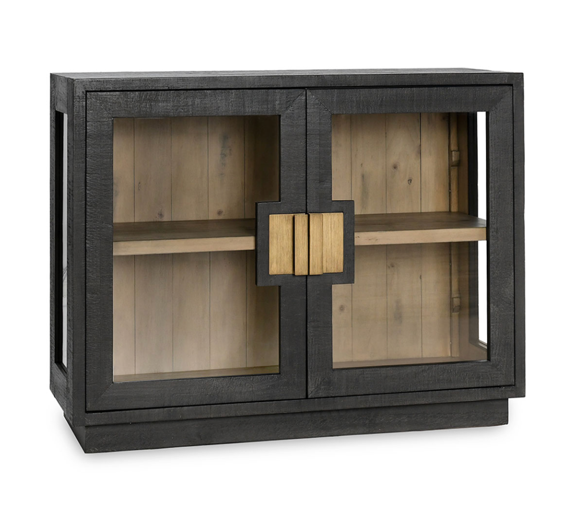 Mesa 46" 2 Door Reclaimed Pine Cabinet - Antique Black