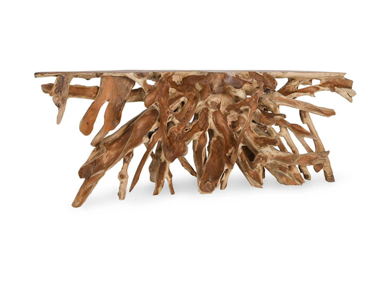 Crete 98" Natural Teak Root Console Table