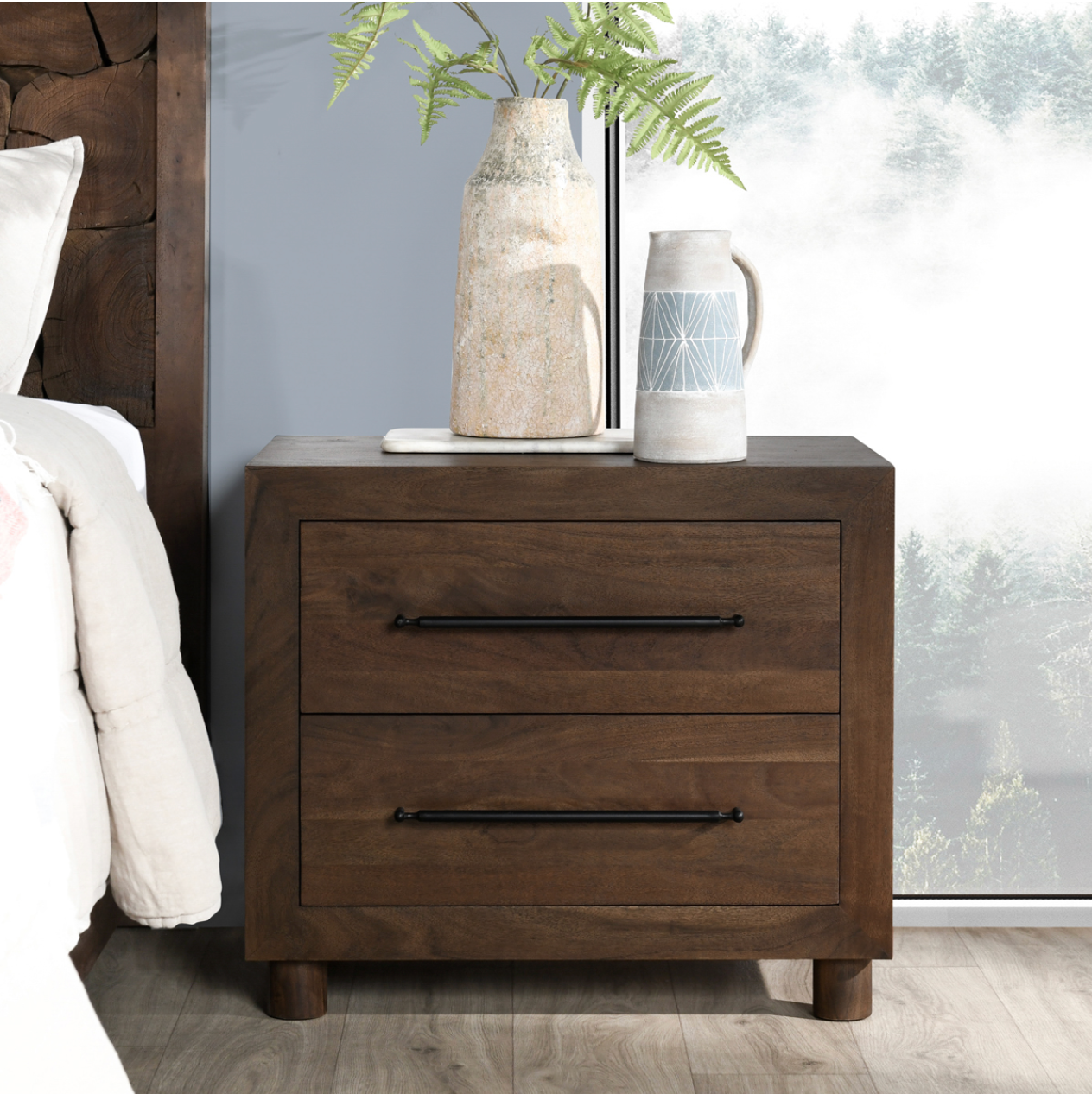 Selene 30" Nightstand - Cocoa Brown