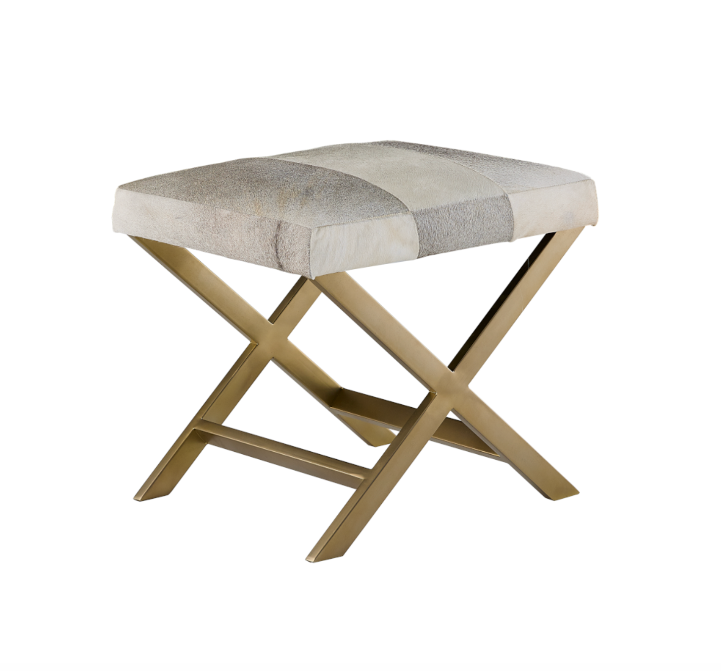 Griffin 23" Cross Ottoman - Frosted Hide