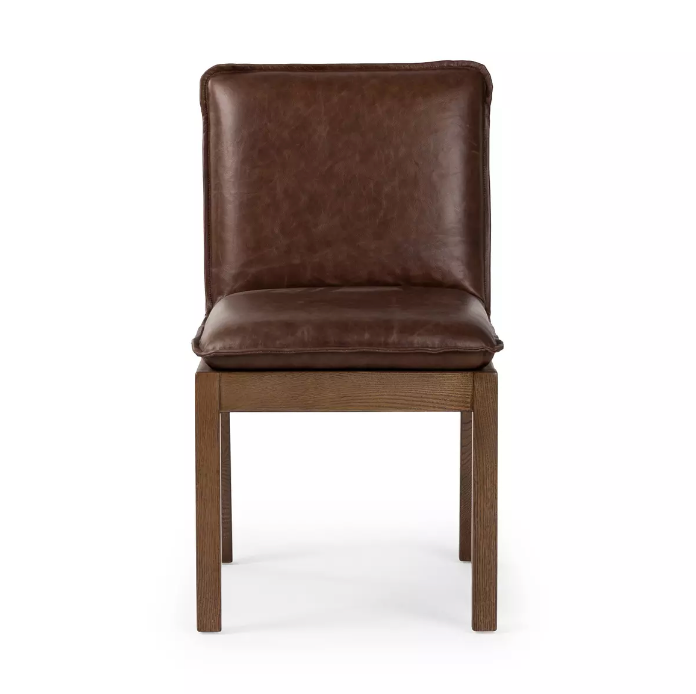 Elara 20" Top Grain Leather Dining Chair - Havana Brown