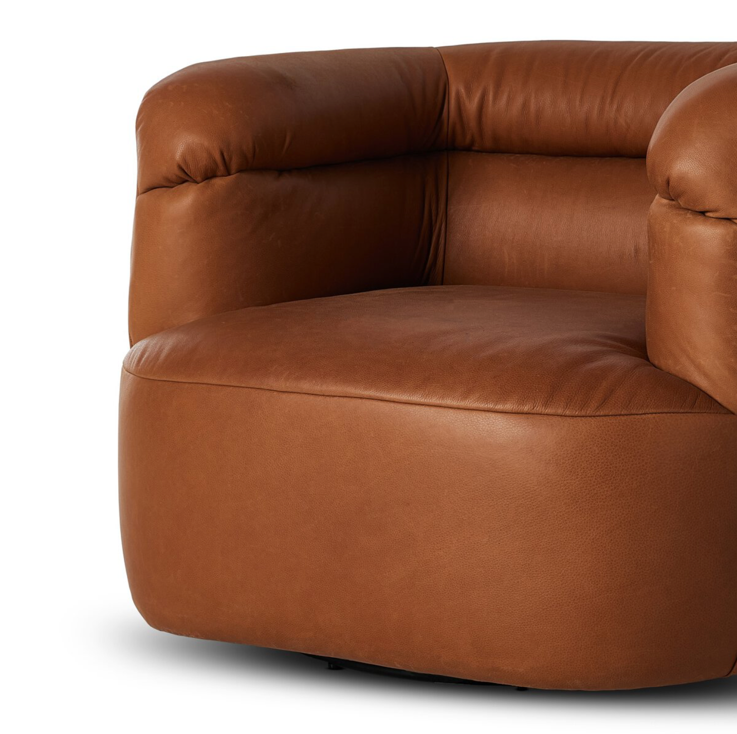 Pandora 36" Top Grain Leather Swivel Chair - Brickhouse Butterscotch