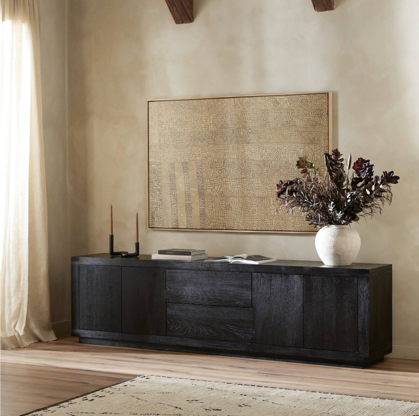 Helvetica 94" Sideboard - Worn Black