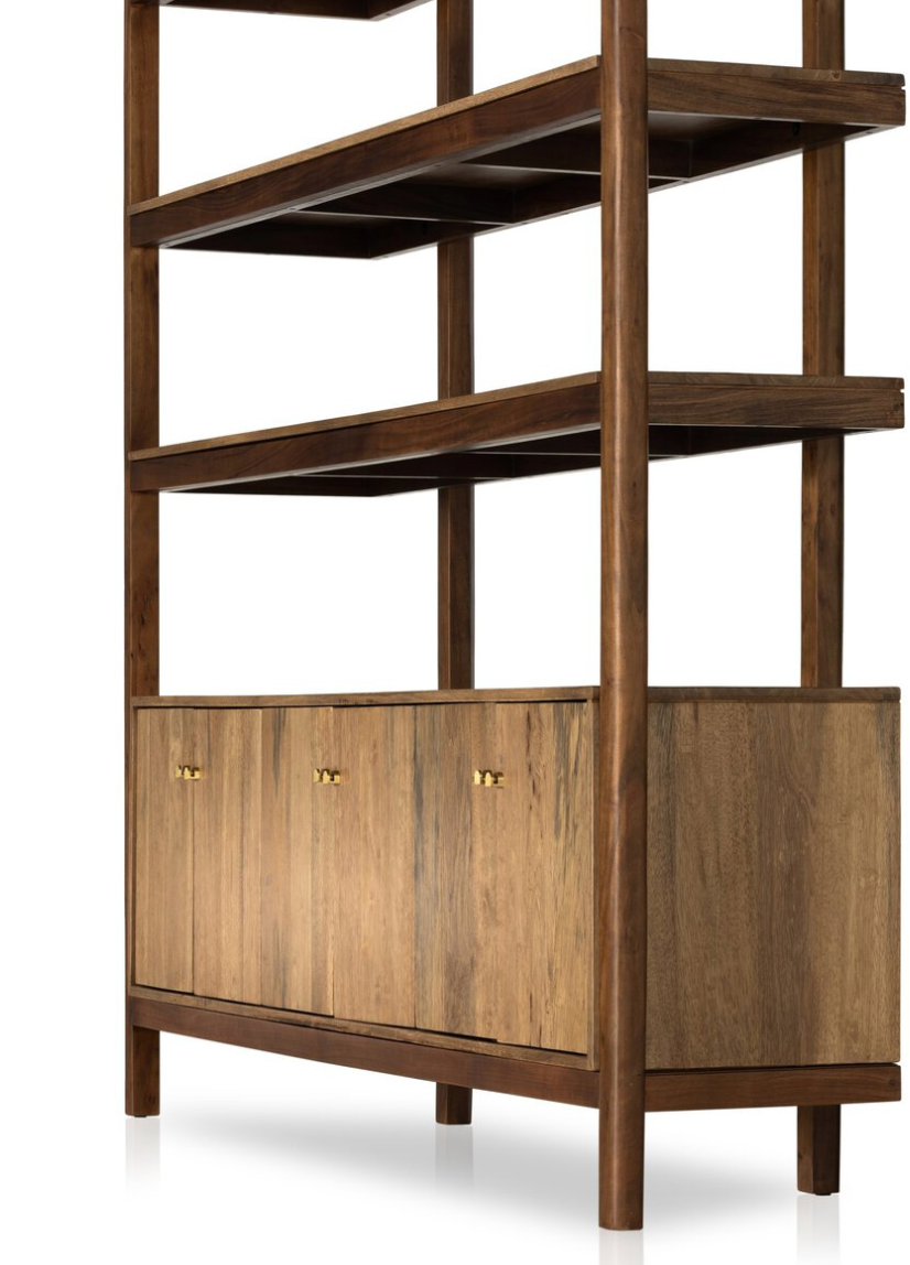 Rahim 84" 4 Shelf Bookcase - Toasted Acacia