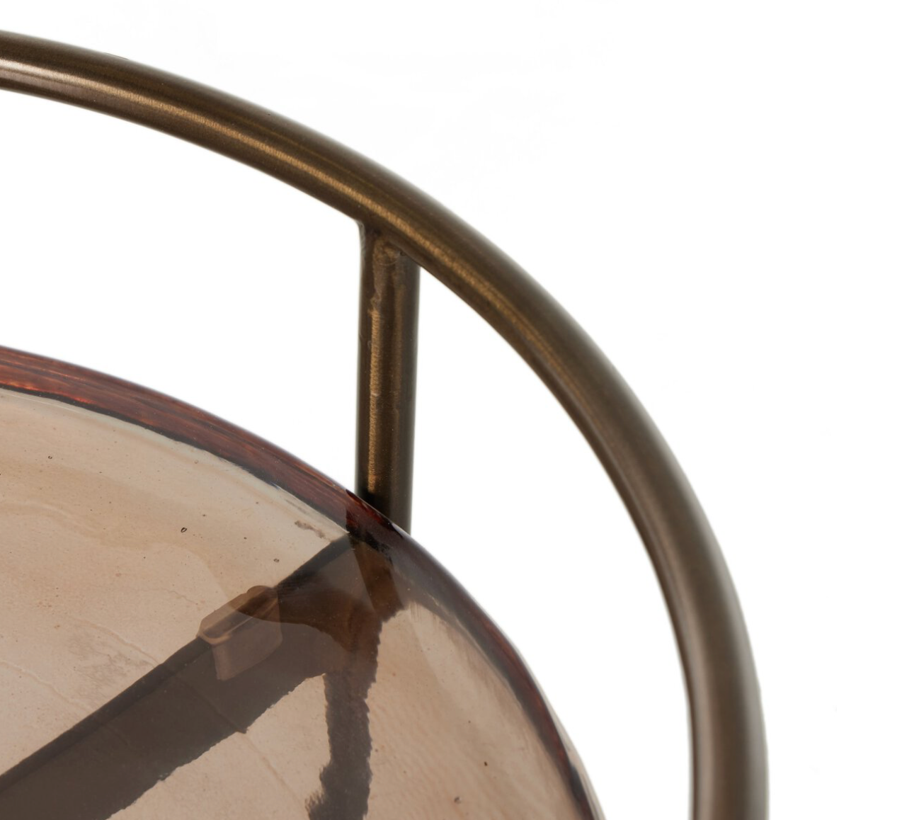 Miranda 21" Bar Cart - Dark Brass + Smoked Glass