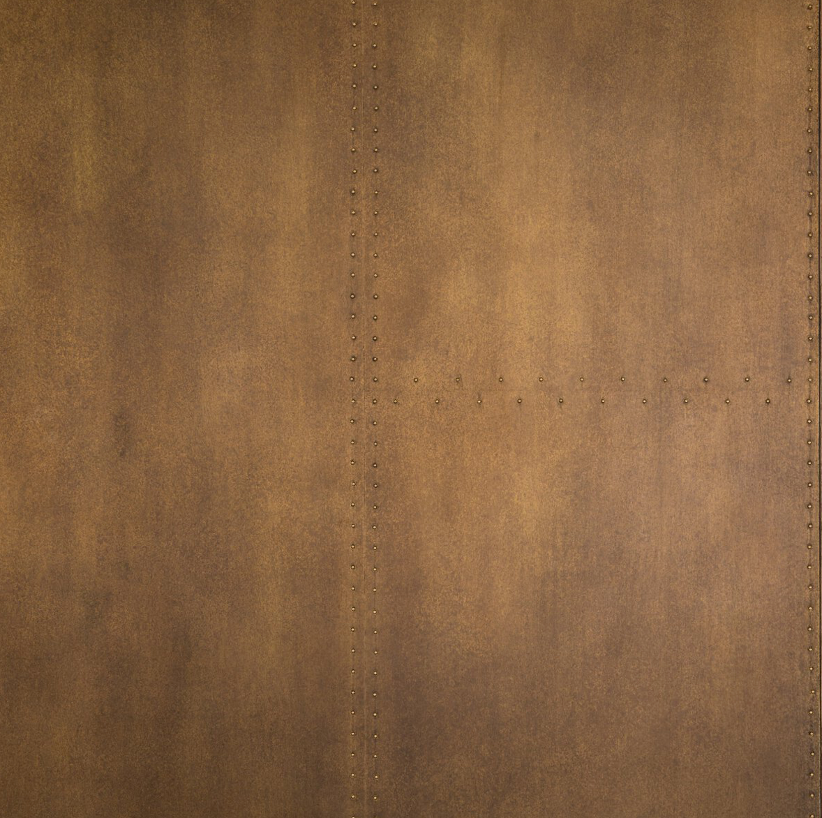 Spinnaker 79" Brass Clad Top Dining Table - Oak + Iron