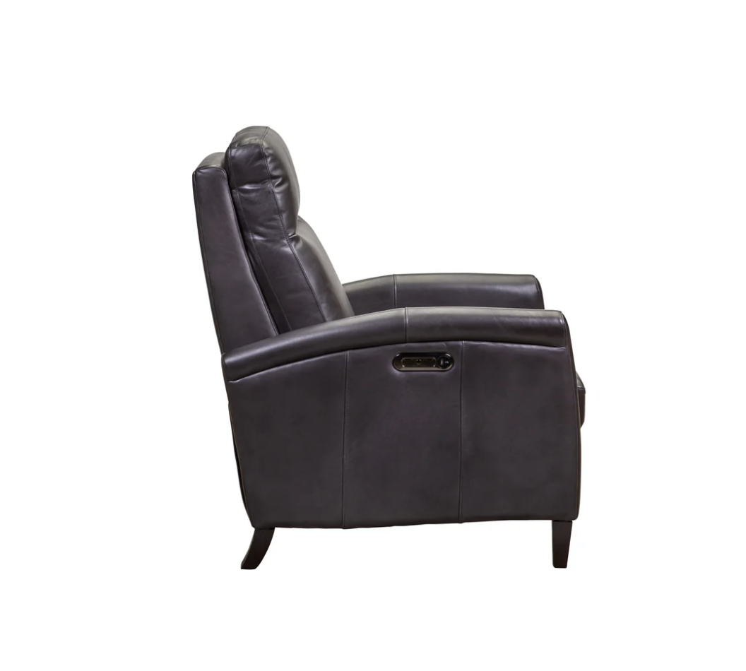 Athena 29" Top Grain Leather Power Reclining Chair - Onyx