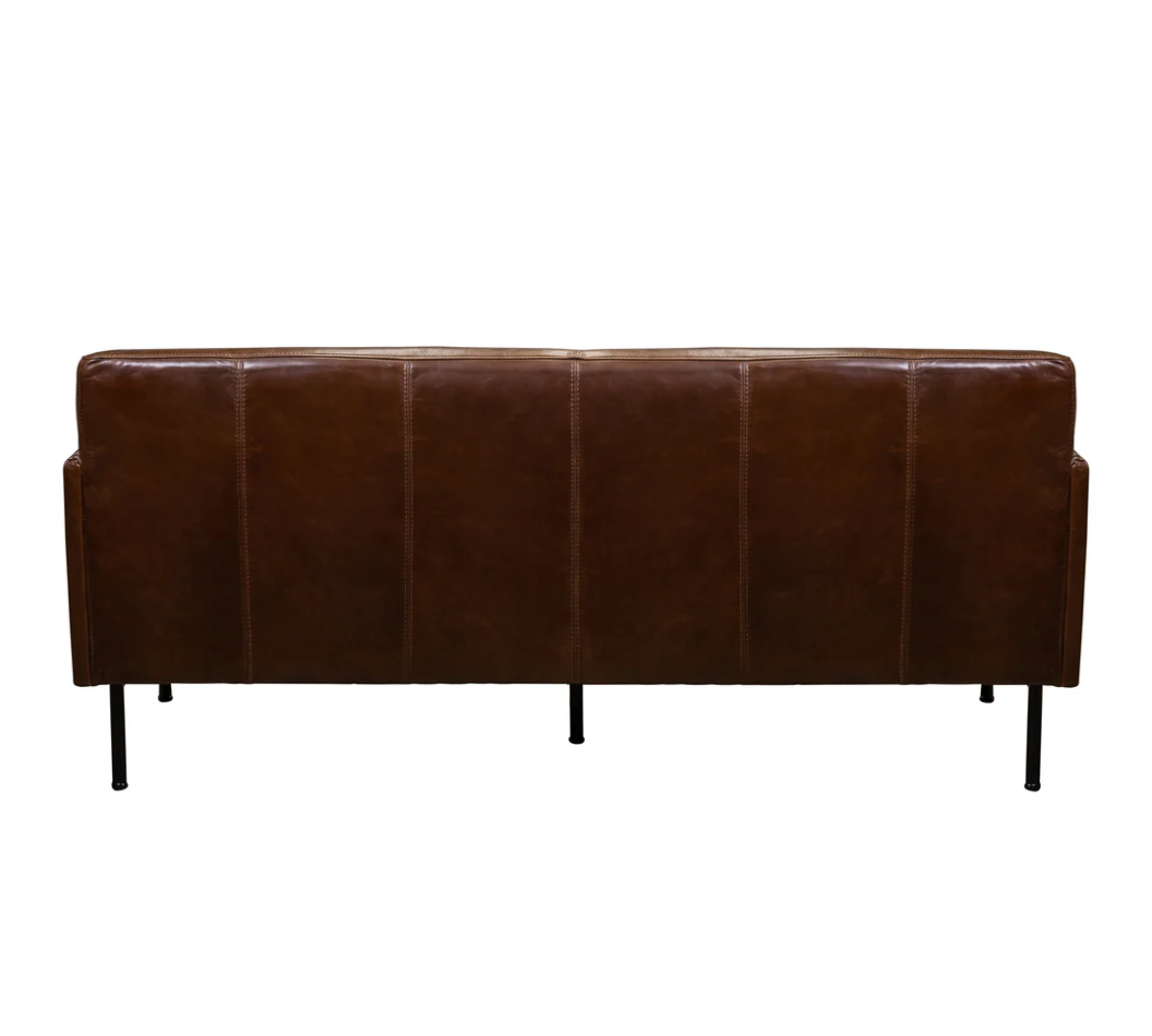 Apollo 70" Top Grain Leather 2 Cushion Sofa - Bark
