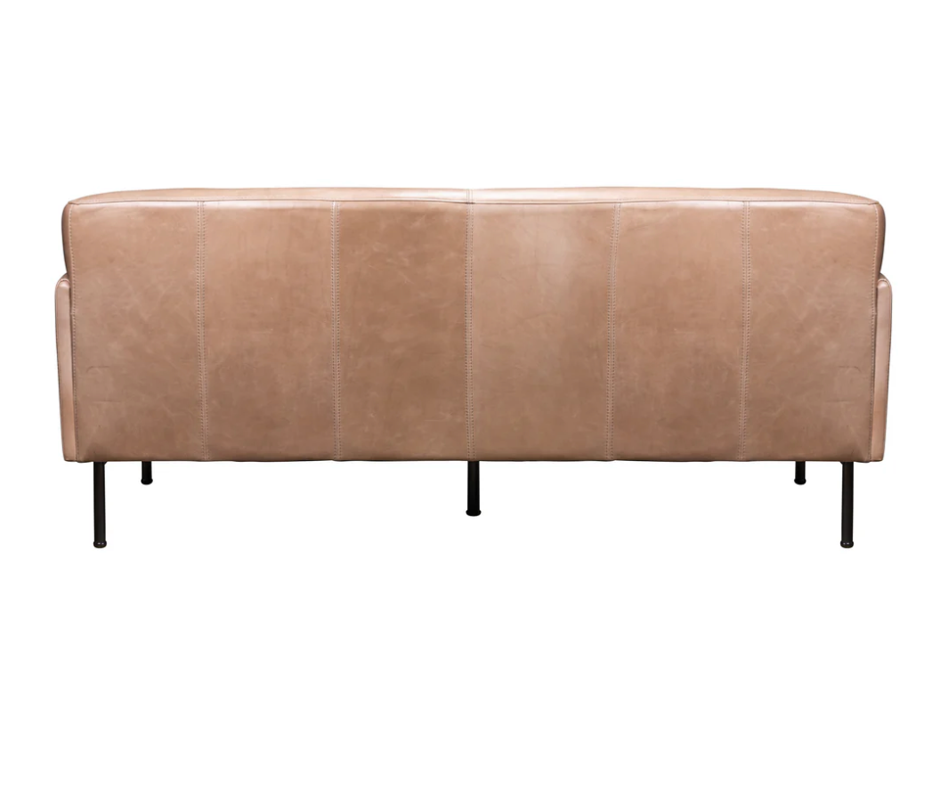 Apollo 70" Top Grain Leather 2 Cushion Sofa - Taupe